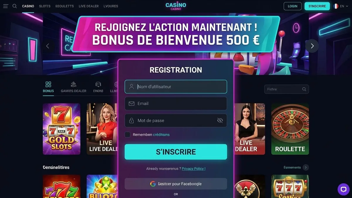 Inscription avec bonus